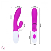 VIBRADOR SILICONE DUPLO MOTORES 30 VELOCIDADES PRETTY LOVE