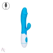 VIBRADOR COM ESTIMULADOR CLITORIANO 30 VIBRACOES