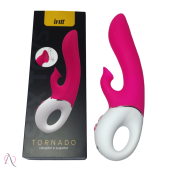 VIBRADOR E SUGADOR DE CLITÓRIS TORNADO ROSA INTT  LUXURY