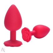 PLUG ANAL GRANDE EM SILICONE EM FORMATO DE ROSA