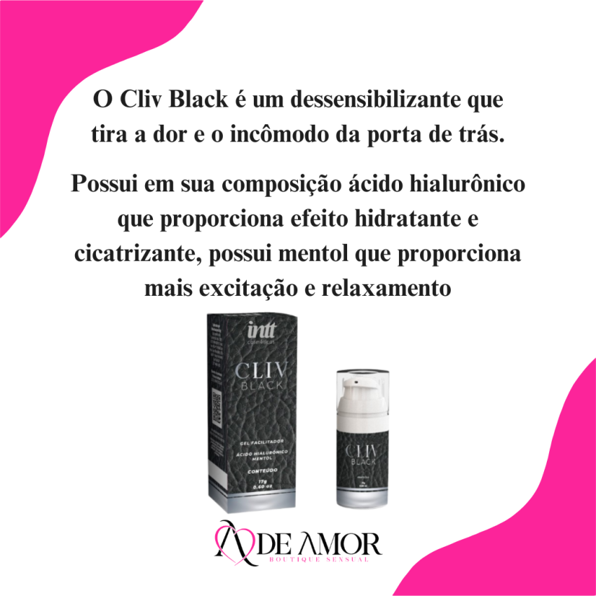 Cliv Black Intt Gel Dessensibilizante Anal Acido Hialurônico 30 ml