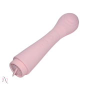 VIBRADOR ESTILO VARINHA TEXTURIZADA PONTO G  LÍNGUA ESTIMULADORA DE CLITÓRIS